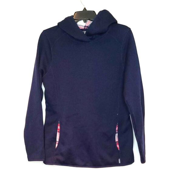 Eddie Bauer navy fleece sweater hoodie - medium - Picture 1 of 4